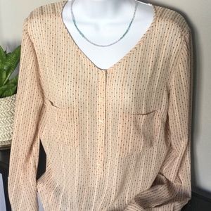 Ann Taylor soft peach button down blouse